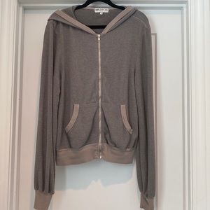 Wildfox Grey Zip-Up Sweatshirt - Small Size